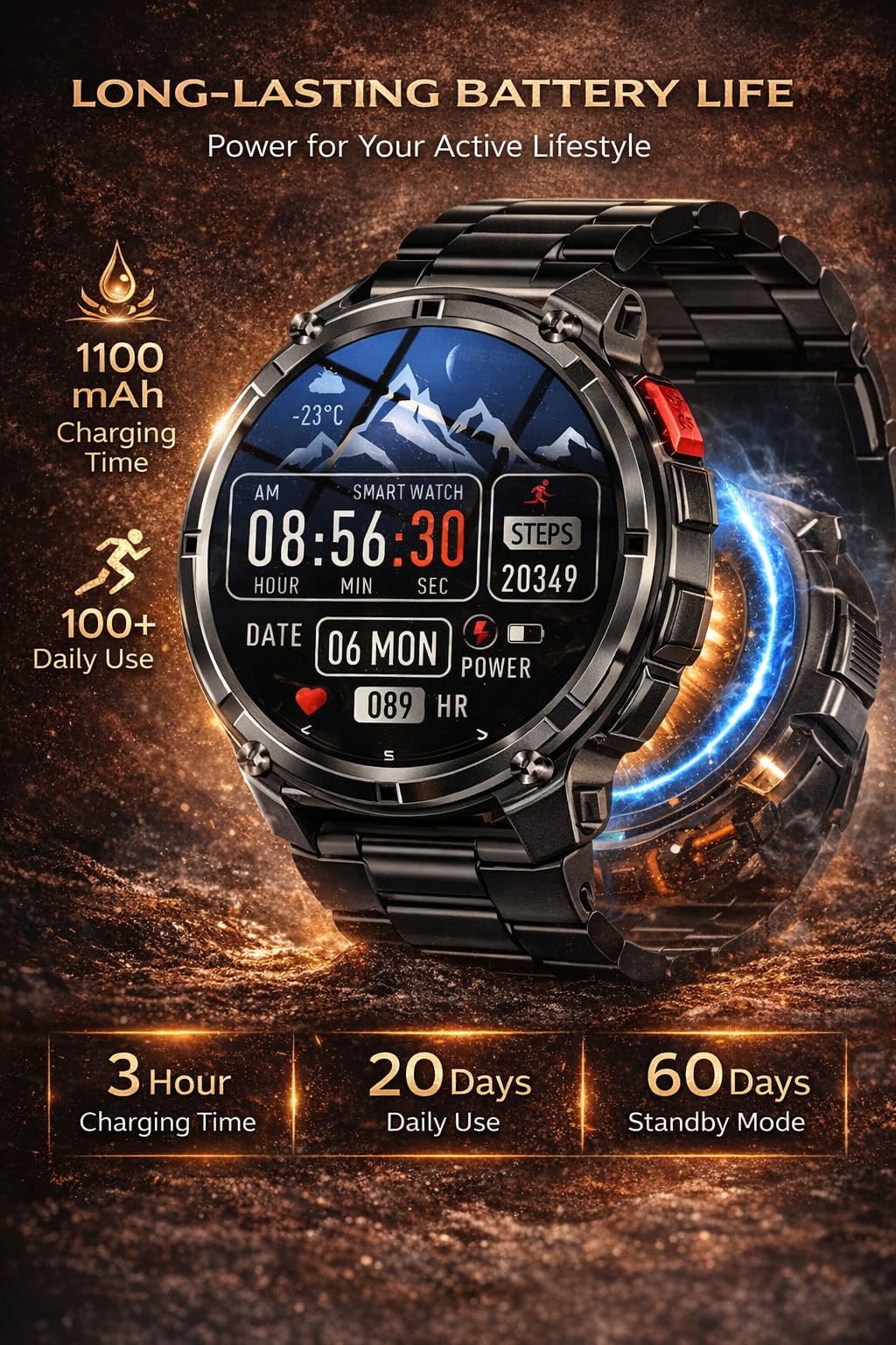 RichtWay Tactical Style Smartwatch –Built for Performance& Everyday Power